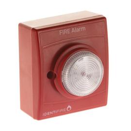 10-1110RSW-S, Identifire Tritone Red - White Sounder Beacon Surface Mounted