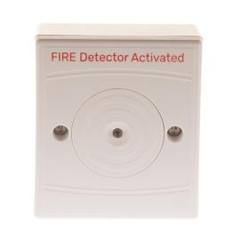 10-2111WFR-S, Identifire White Remote Lamp Unit with Buzzer, Flush Mount, Red LED