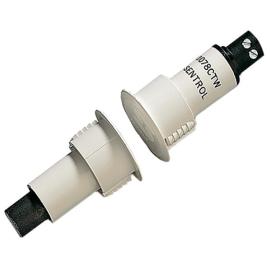 1078CT-N, Recessed contact for steel doors, 9mm gap, N/C, 19mm diameter with screw terminals, white