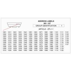 11510-ZT, Address labels set 1001-1127