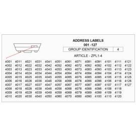 11540-ZT, Address labels set 4001-4127