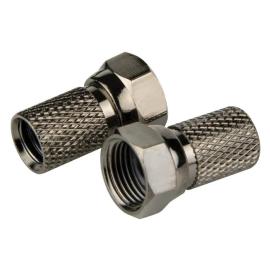 19001R, Twist-on F-Type Plug for RG6 (6.4mm, with Weatherproof Ring