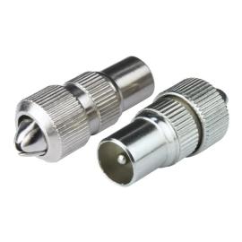 19100HS2, Coaxial Male Plug Alloy  2 Pack