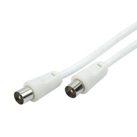 26002S, White 2M Coax flylead Plug to Plug