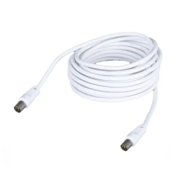 26005ST, White 10M Coax flylead Plug to Plug