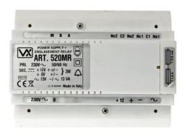 520MR, Power supply 12v a/c, 8 + 12v d/c + relay