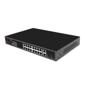 60054PI, 16 Port PoE Switch, 2 RJ45 and 2 SFP Uplink Ports