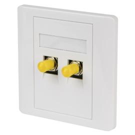 60202PI, Faceplate with Twin ST Keystone Socket- 86 x 86mm