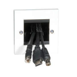 70435R, Single Width Faceplate - Black Brushes