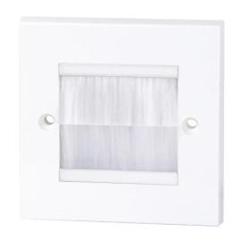 70435W, Single Width Faceplate - White brushes