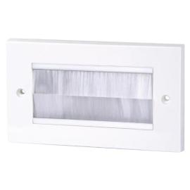 70436W, Double Width Faceplate - White Brushes