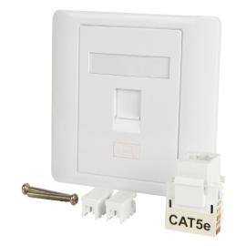 70448PI, Faceplate with Single Cat5e RJ45 Keystone Socket - 86 x 86mm