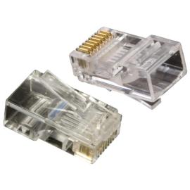 70501R/100, RJ45 8p8c Connector for solid cable (100Pack)