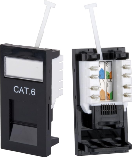 70696R, Cat6 IDC/RJ45 Outlet Module- Black