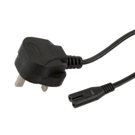 80002HS, UK 3Amp Plug to FIG 8 Cable 1.8m Black