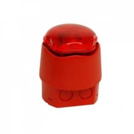 958CHL1001, EXCEL LITE Red - Red Sounder LED Beacon Deep Base