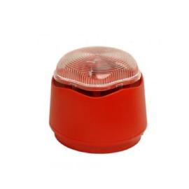 958CHL1100, EXCEL LITE Red - Clear Sounder LED Beacon Standard Base