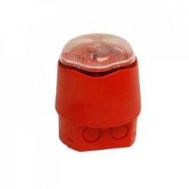 958CHL1101, EXCEL LITE Red - Clear Sounder LED Beacon Deep Base