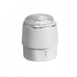 958CHL1601, EXCEL LITE White - Clear Sounder LED Beacon Deep Base