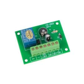 A 12volt relay with a 0 to 15 second timer to be used to introduce a time delay between a Exit Button and the Lock release. Comes with Button Input and Lock output terminals and adjustable timer.  Size 61h x 48w x 18d (All mm)