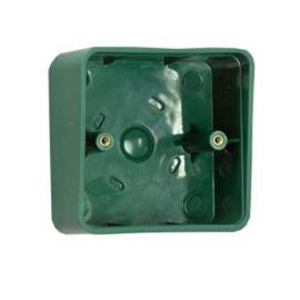 A hooded back box surface mounted in Green which fits all standard size products. Allows for Conduit entry.
Size H85x W85x D50  -40