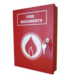 A4-DOC-BOX-R-FIRE, Red Document Box A4  with fire logo
