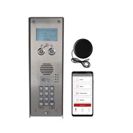 AES (MULTI-CL-ISK-EU) 4G GSM multi-apartment intercom in Stainless Steel finish with Keypad and Prox