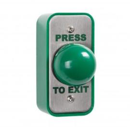 Architrave Stainless Steel with Large Green button surface mounted, includes back box with security screws. Greater than 1m operations.
Switch only IP66 (PTE = EBGB/AP/PTE) Size 85h x 39w x 28d (all mm - d =back box only)