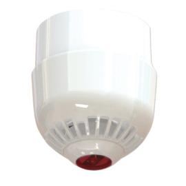 Aritech, ASC2367W, 2000 Series Ceiling Mount Sounder/Beacon, Multi Tone, Deep Base - WHITE, Red Flash