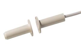 Aritech, DC106S9, Flush mount flanged housing with 3M cable, N/C, 12mm gap, white (Grade 2)