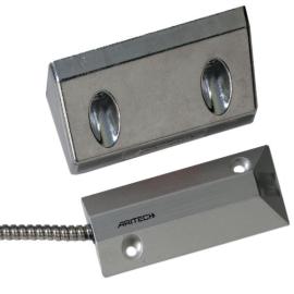 Aritech, DC109, Extra heavy duty surface industrial Overhead/Floor mount contact, Aluminium with 2M armoured cable, N/C, 75mm gap max (ungraded)