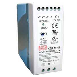 Aritech, DF648, DIN rail DC power supply for ?ltraLink I/O modules. 24 VDC, 40W, 85 ? 264 VAC 47 ? 64 Hz input, DC OK relay