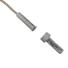 Aritech, IM1340FENF02BC, Becuwe Press-Fit Recessed Contact for PVC Doors, White, 8mm diameter, 7mm gap, N/C with 2M cable, ungraded