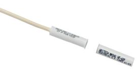 Aritech, MM340, Recessed mount contact, 8mm diameter, press-fit, 15mm gap, N/C with cable, white (ungraded)