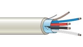 Aritech, WC104W, 4 core screened composite cable (2x0.22, 2x0.75mm), white, 100 metres, conforms to BS4737, Section 3.30