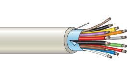 Aritech, WC112W, 12 core screened composite cable (10x0.22, 2x0.75mm), white, 100 metres, conforms to BS4737, Section 3.30