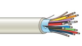 Aritech, WC114W, 14 core screened composite cable (12x0.22, 2x0.75mm), white, 100 metres, conforms to BS4737, Section 3.30