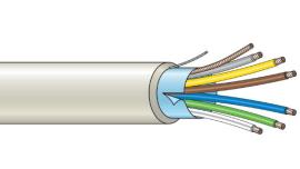 Aritech, WS106W, 6 core screened white, 100 metres, conforms to BS4737, Section 3.30