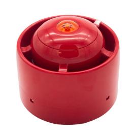 AritechFire, KE-AS3115R-CM, INT ADDR AUD/VIS NOTIF W/ ISO - SND/VIS ALM DEV CEILING MOUNT (RED W/ RED FLASH)