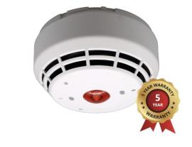 AritechFire, KE-DP3121W-SNV, INT ADDR PT DET W/ ISO - DUAL OPT/HEAT W/ SND & VAD (WHT W/ RED FL)