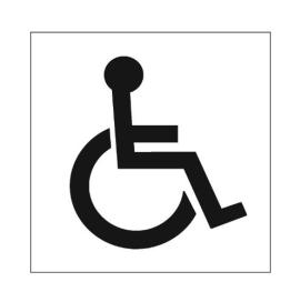 AS0003, Disabled Logo Safety Sign - SQUARE  150 x 150mm Sticker -  'Disabled Logo' (Single Sided) Self Adhesive - Priced per sign