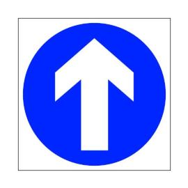 AS0006, One Way Safety Sign - ROUND 150mm Diameter Sticker - 'One Way' (Single Sided) Self Adhesive - Priced per sign