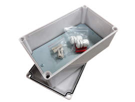 BOXIP66-150-250-100-GGP, IP66 ENCL. 150x250x100mm?W/ FIX KIT & MTG PLATE