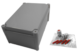 BOXIP66-280-190-130-GGF, IP66 ENCL. 280x190x130mm?W/ FIX KIT