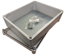 BOXIP66-340-280-130-GGP, IP66 ENCL. 340x280x130mm?W/ FIX KIT & MTG PLATE
