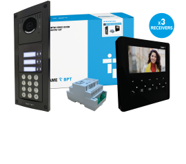 CAME (Old Part: MTMFVRKPLVB3) MTM VR 3 Way Video w/ Keypad Flush Kit to PLX Black Handset