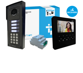 CAME (Old Part: MTMSVRKPLVB4) MTM VR 4 Way Video w/ Keypd Surface Kit to PLX Black Handset