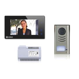 CDV-4791-B, 2EASY 2-Wire 1-way video entry kit, standard monitor and 1-button door station