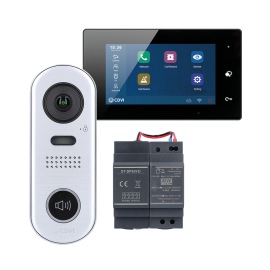 CDV-4791S-DXB, 2EASY 2-Wire 1-way video entry kit, WiFi black monitor and slimline 1-button door station