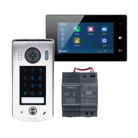 CDV-4796KP-DXB, 2EASY 2-Wire 1-way video entry kit, WiFi black monitor and keypad door station